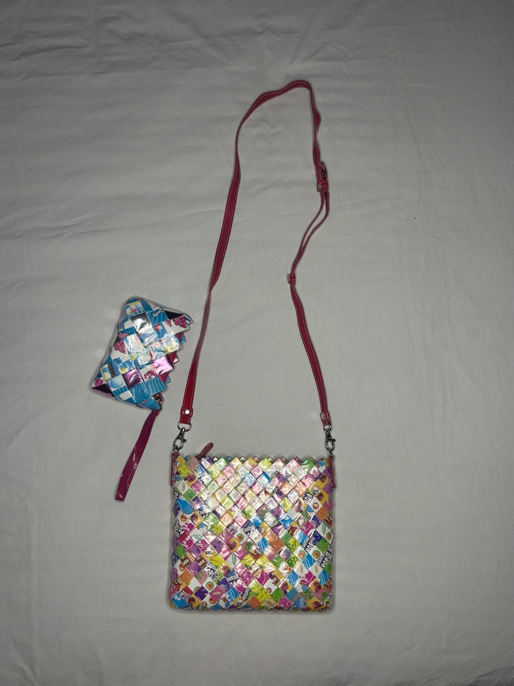 Nahui Ollin Candy Wrapper Purse & Clutch Handbag with Zipper 2 Bags